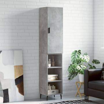 Elegant Highboard in Concrete Grey - Stylish Storage Solution