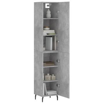 Elegant Highboard in Concrete Grey - Stylish Storage Solution