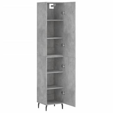 Elegant Highboard in Concrete Grey - Stylish Storage Solution