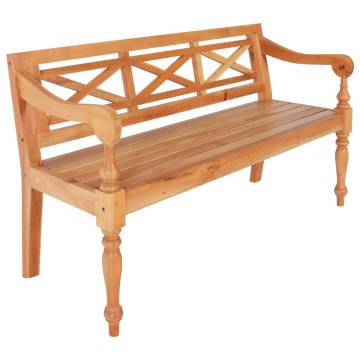 Batavia Bench - 123 cm Solid Mahogany Wood in Light Brown