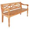 Batavia Bench 123 cm Solid Mahogany Wood Light Brown Colour light brown Size 123 cm With armrest yes 