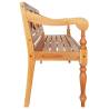 Batavia Bench - 123 cm Solid Mahogany Wood in Light Brown