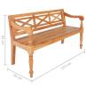 Batavia Bench - 123 cm Solid Mahogany Wood in Light Brown