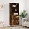 Highboard Smoked Oak 69.5x34x180 cm Engineered Wood Colour smoked oak Quantity in Package 1 Model 1 wood door 3 drawers 