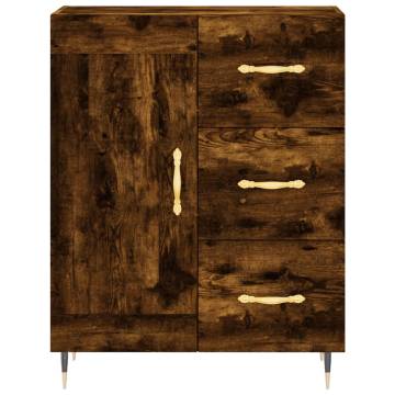 Stylish Highboard in Smoked Oak - 69.5x34x180 cm