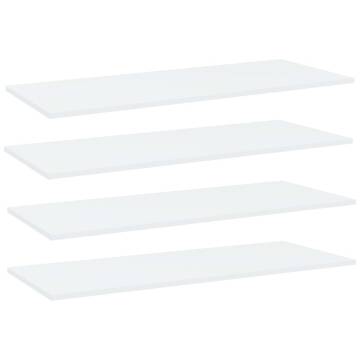 Bookshelf Boards - 4 pcs White Engineered Wood - Hipomarket UK