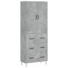 Stylish Highboard in Concrete Grey - 69.5x34x180 cm | HipoMarket