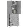 Stylish Highboard in Concrete Grey - 69.5x34x180 cm | HipoMarket