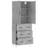 Stylish Highboard in Concrete Grey - 69.5x34x180 cm | HipoMarket