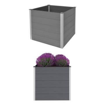 Garden Raised Bed WPC 100x100x91 cm Grey - Durable & Stylish