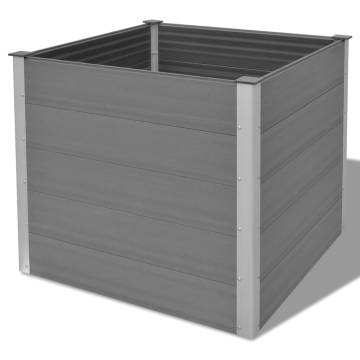 Garden Raised Bed WPC 100x100x91 cm Grey - Durable & Stylish