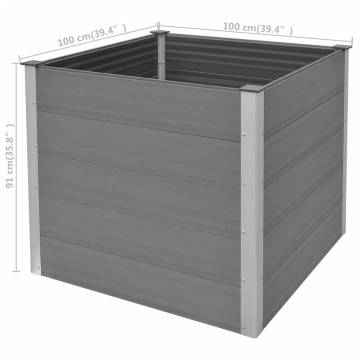 Garden Raised Bed WPC 100x100x91 cm Grey - Durable & Stylish