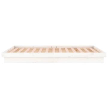 LED Bed Frame White 180x200 cm - Super King Size Solid Wood