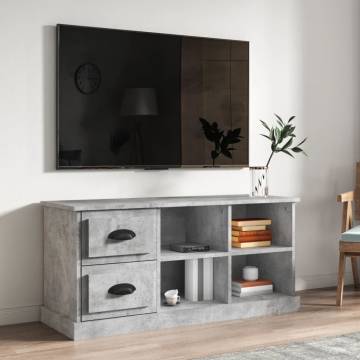 Stylish Concrete Grey TV Cabinet - 102x35.5x47.5 cm