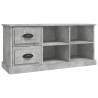 Stylish Concrete Grey TV Cabinet - 102x35.5x47.5 cm