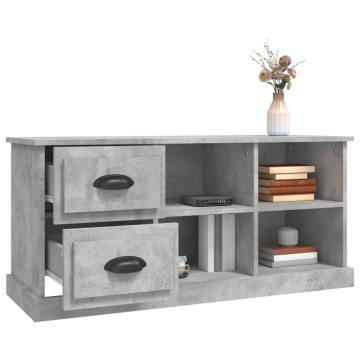 Stylish Concrete Grey TV Cabinet - 102x35.5x47.5 cm