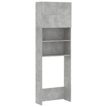 Washing Machine Cabinet Set - Concrete Grey Engineered Wood