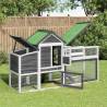 Buy Chicken Coop Grey - 186.5x58.5x113 cm Solid Wood Pine