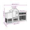 Buy Chicken Coop Grey - 186.5x58.5x113 cm Solid Wood Pine