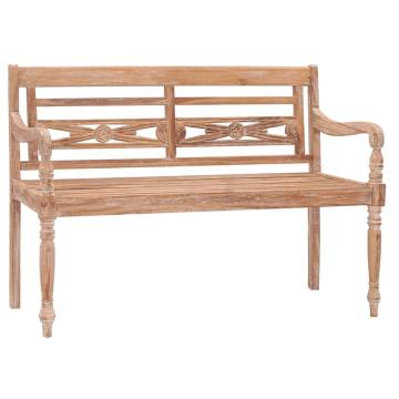 Batavia Bench 120 cm White Wash Solid Teak | HipoMarket UK