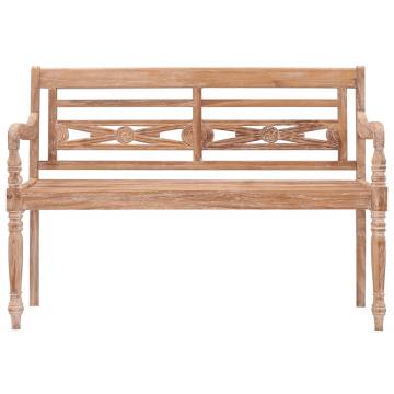 Batavia Bench 120 cm White Wash Solid Teak | HipoMarket UK