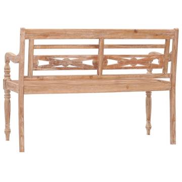 Batavia Bench 120 cm White Wash Solid Teak | HipoMarket UK