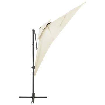 Cantilever Umbrella with Double Top Sand 250x250 cm - Buy Now