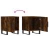 Modern Smoked Oak Bedside Cabinets - Set of 2