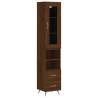 Stylish Highboard Brown Oak - 34.5x34x180 cm | HipoMarket