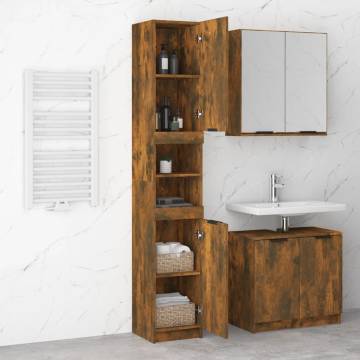 Bathroom Cabinet Smoked Oak - Stylish Storage Solution