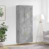 Highboard Concrete Grey 69.5x34x180 cm Engineered Wood Colour concrete grey Quantity in Package 1 Model 2 wood doors 