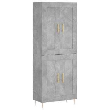 Elegant Highboard Concrete Grey - 69.5x34x180 cm | HipoMarket