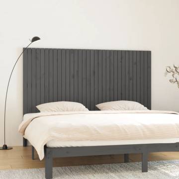 Grey Wall Headboard - Solid Pine Wood 204x3x110 cm | HipoMarket