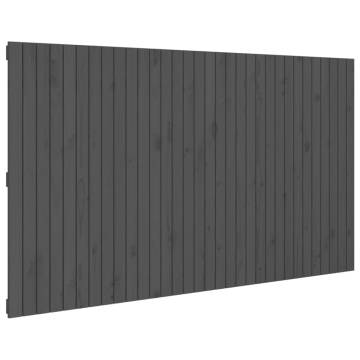 Grey Wall Headboard - Solid Pine Wood 204x3x110 cm | HipoMarket