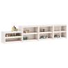 Outdoor Kitchen Cabinets 4 pcs - White Solid Pine Wood