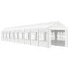 White Gazebo with Roof 20.07x2.28x2.69m - Durable & Sturdy