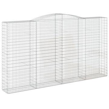 Arched Gabion Baskets - 3 pcs Galvanised Iron 400x50x220 cm