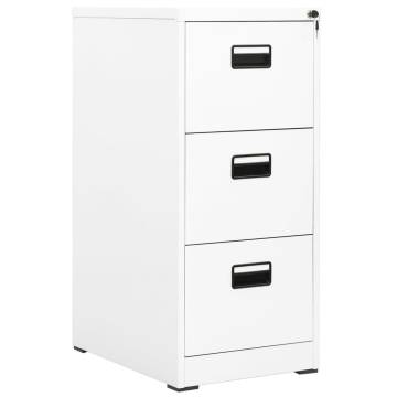 Durable White Filing Cabinet - 3 Drawers with Lock | HipoMarket