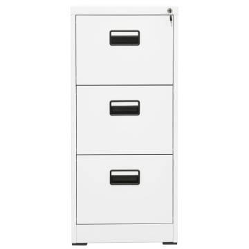 Durable White Filing Cabinet - 3 Drawers with Lock | HipoMarket