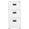 Durable White Filing Cabinet - 3 Drawers with Lock | HipoMarket