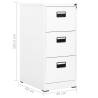 Durable White Filing Cabinet - 3 Drawers with Lock | HipoMarket