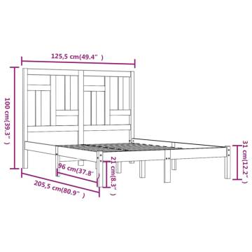 Solid Pine Bed Frame 120x200 cm - Modern & Sturdy Design