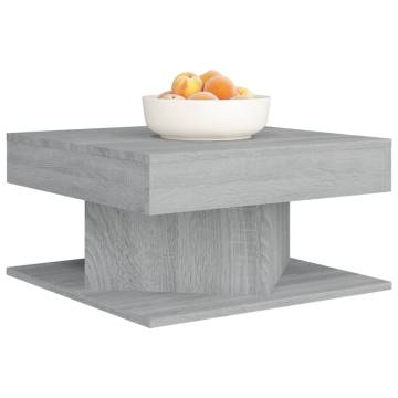 Stylish Grey Sonoma Coffee Table - 57x57x30 cm