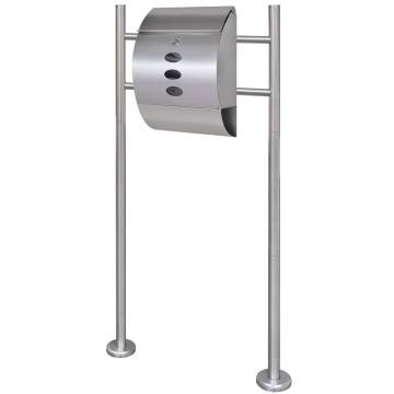 Modern Stainless Steel Mailbox on Stand | Hipomarket UK