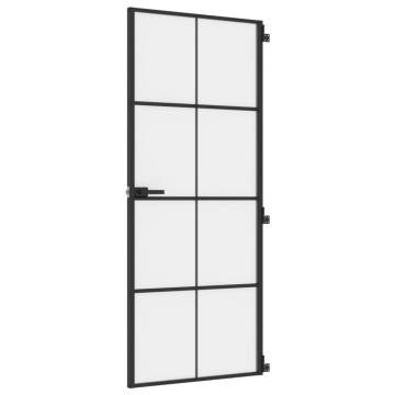 Interior Door Slim Black 83x201.5 cm - Tempered Glass & Aluminium