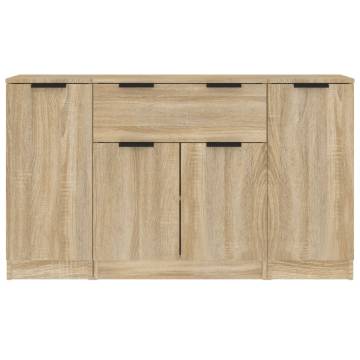 Stylish 3-Piece Sonoma Oak Sideboards - Hipomarket UK