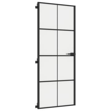 Interior Door Slim Black 83x201.5 cm - Tempered Glass & Aluminium