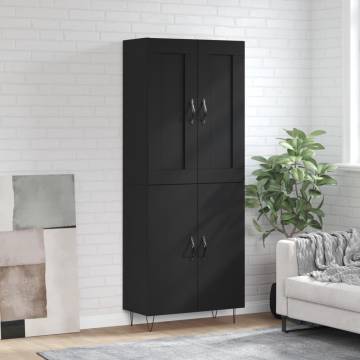 Stylish Highboard in Black - 69.5x34x180 cm | HipoMarket