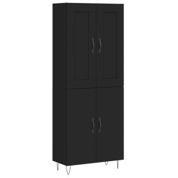 Stylish Highboard in Black - 69.5x34x180 cm | HipoMarket