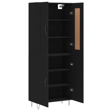 Stylish Highboard in Black - 69.5x34x180 cm | HipoMarket